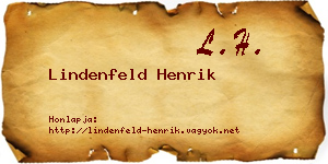 Lindenfeld Henrik névjegykártya